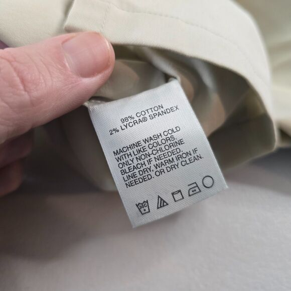 Classiques Entier Women's L Petite Beige Tan Button Down 3/4 Sleeve Collar NWT - Picture 7 of 16